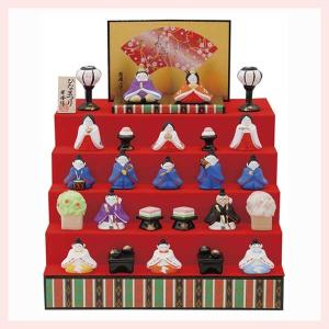 雛人形 コンパクト 彩寿木製七段飾り(茶) ひな人形 雛飾り お雛様 収納