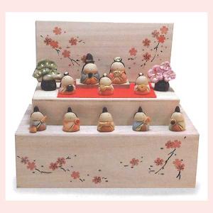 クラフトマンハウス ひな人形 花木箱 雛段飾り 全長:男雛5cm・女雛