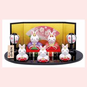ひな祭り 置物 日本製 インテリア 雛人形 錦彩 うさぎ 桜雛 おしゃれ