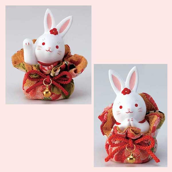 錦彩　ちりめん巾着花うさぎ／２種類　1315,1316