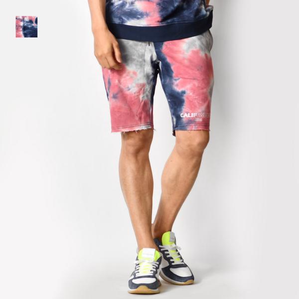 ハーフパンツ メンズ ショートパンツ ハーパン タイダイ染め 膝丈 膝上丈 ストリート サーフ ビタ...