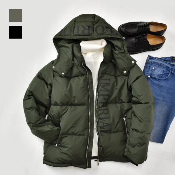 中綿ジャケット ダウンジャケット メンズ 厚盛ロゴ フード取り外し可 撥水加工 FELLEX中綿 春...