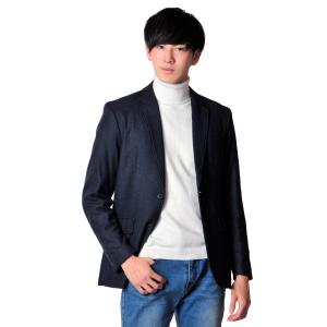 ジャケット メンズ 秋冬 秋 冬 ツイード ヘリンボーン ビジネス グレー ネイビー 藍 M L XL 2L LL Sacro サークロ hk エイチケー 16519