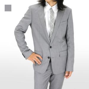 スーツ メンズ セットアップ 上下セット スリム 細め タイト 総裏 グレー チャコール ブラック