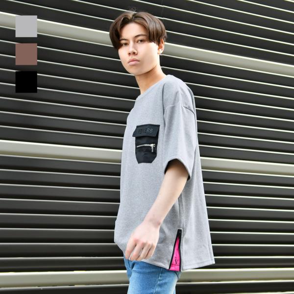 ビッグシルエット tシャツ メンズ 半袖 クルーネック ポンチ ストリート系 サーフ系 ビター系 韓...