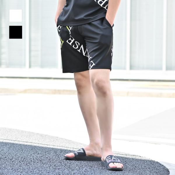 ハーフパンツ メンズ ショートパンツ ロゴ 刺繍 ポンチ モード オラオラ系 お兄系 ジムウエア ゴ...