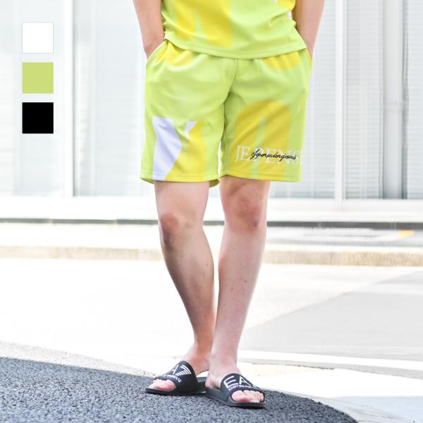 ハーフパンツ メンズ ショートパンツ ロゴ 刺繍 ポンチ モード オラオラ系 お兄系 ジムウエア ゴ...