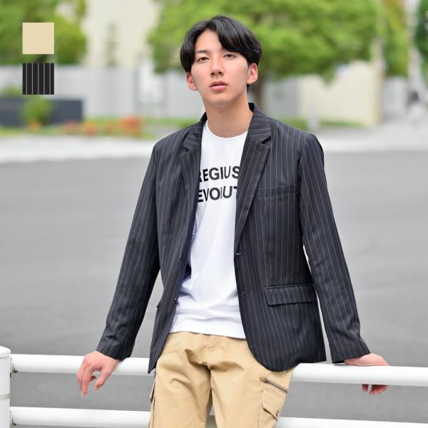 ジャケット メンズ スーツ生地 TRストレッチ 春秋冬 ビジネス カジュアル ブレザー 総裏地 両内...