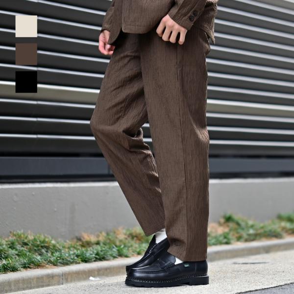 イージーパンツ メンズ テーパードパンツ タックパンツ 1タック ストレッチ セットアップ(別売) ...