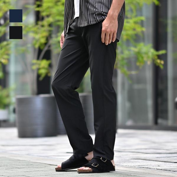 イージーパンツ メンズ テーパード ストレッチ スラックス セットアップ(別売) 軽い 接触冷感 薄...