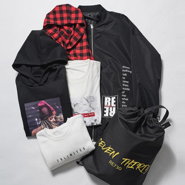 福袋 2023 メンズ ストリート 韓国ファッション ビッグシルエット 6点 MA1ジャケット プル...