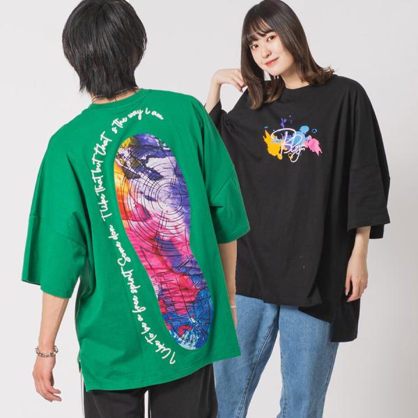 スニーカープリントモンスターシルエットTシャツ メンズ ビッグシルエット オーバーサイズ ストリート...