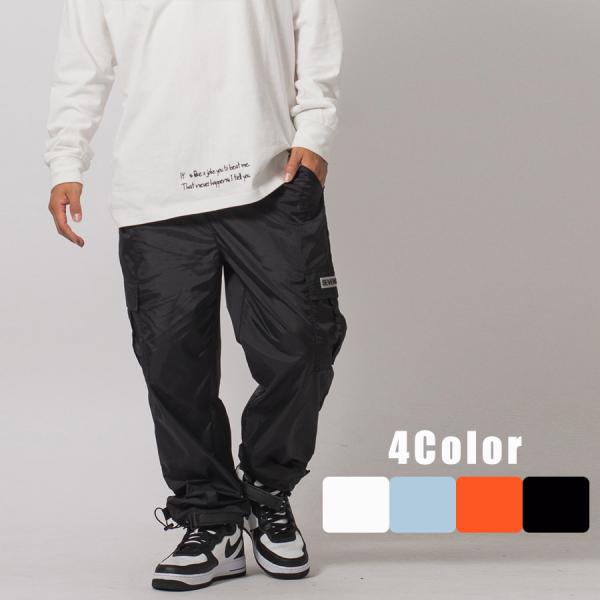 ナイロン２WAYカーゴパンツ ワイドパンツ メンズ ストリート系 韓国ファッション 韓国系 RE73...