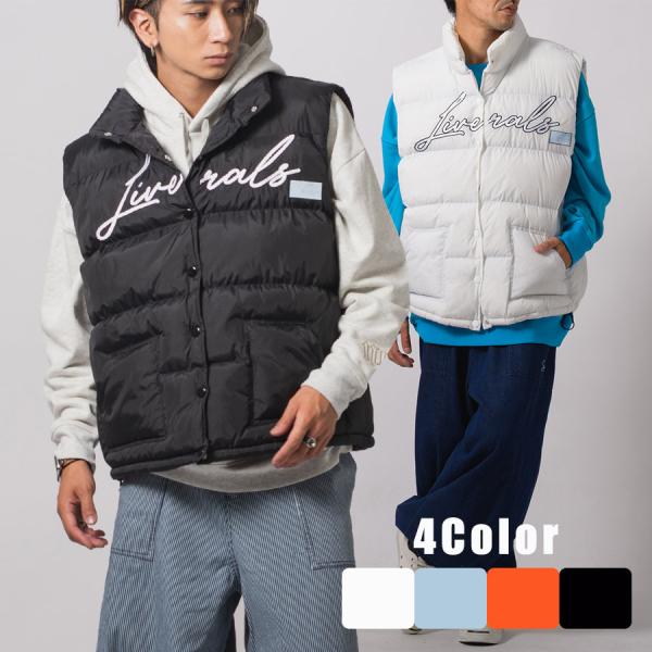 ナイロン中綿ベスト メンズ ビッグシルエット オーバーサイズ ストリート系 韓国ファッション 韓国系...