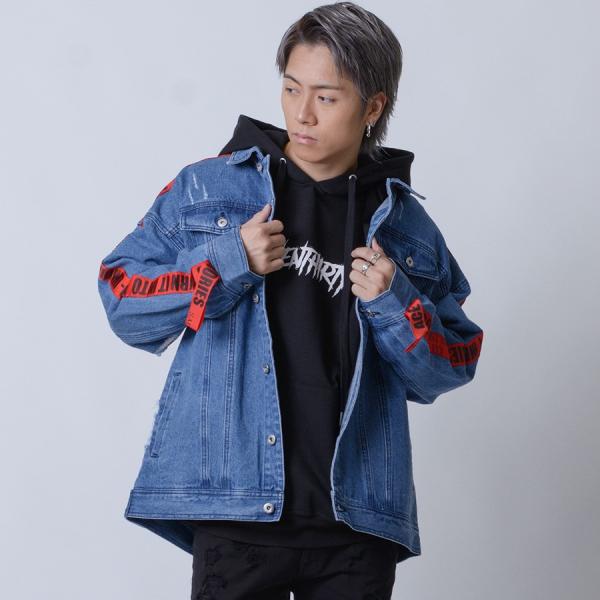 Gジャン デニムジャケット メンズ 秋 春 ブルー 青 ブラック 黒 M L XL 2L LL ビッ...