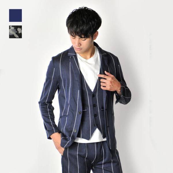 ジャケット メンズ 春秋冬 テーラードジャケット セットアップ(別売) 総柄 紺 ネイビー グレー ...