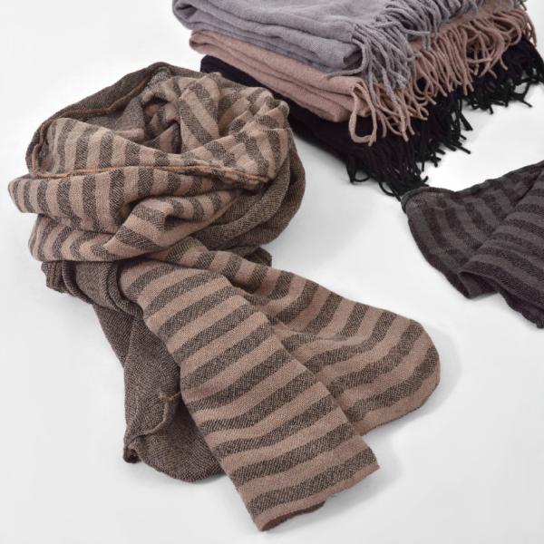 マフラー メンズ レディース ユニセックス ソフト 柔らかい 暖かい 無地 ストライプ フリンジ グ...