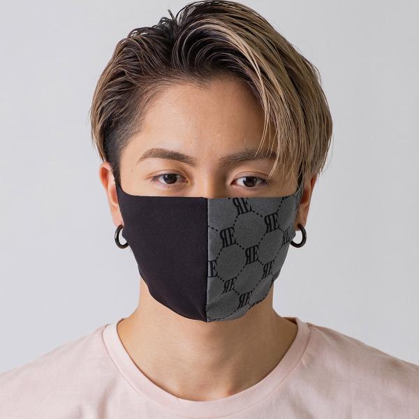 REGIEVOドライタッチマスク(１枚入り) 吸水速乾 長時間使用可 お洒落 バイカラー 無地 柄