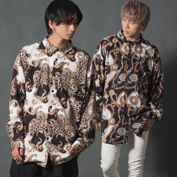 スカーフ柄オーバーシャツ