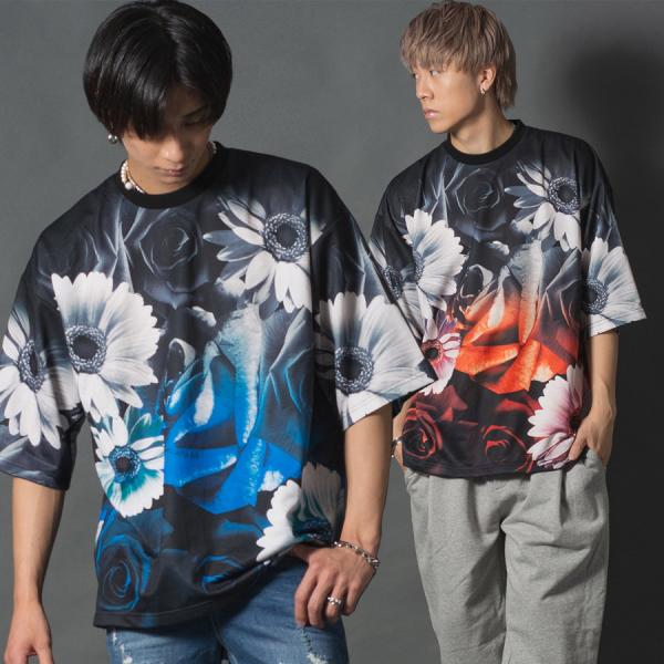 フラワープリントワイドTEE