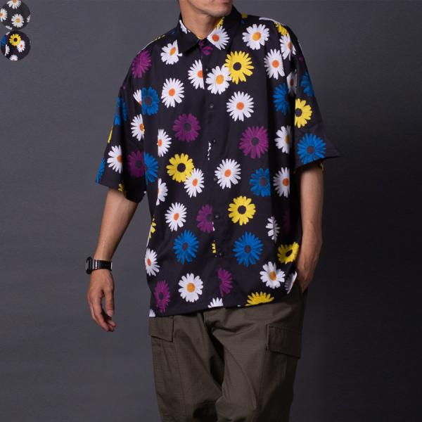 フラワープリントシャツ