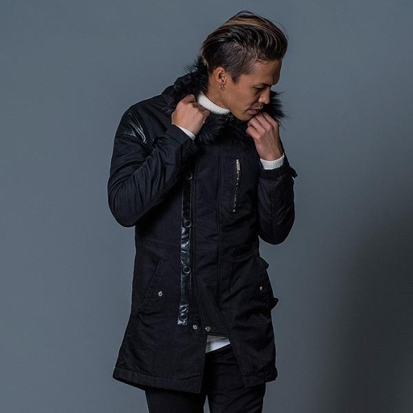 モッズコート メンズ 細身 コート 春 秋 秋 冬 オールシーズン ブラック 黒 M L XL 2L...