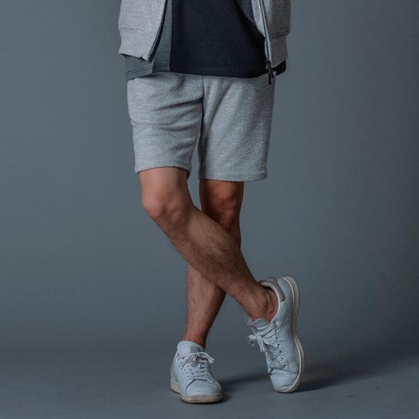 ハーフパンツ ショートパンツ メンズ パイル アイボリー グレー ブラック S M L XL 2L ...