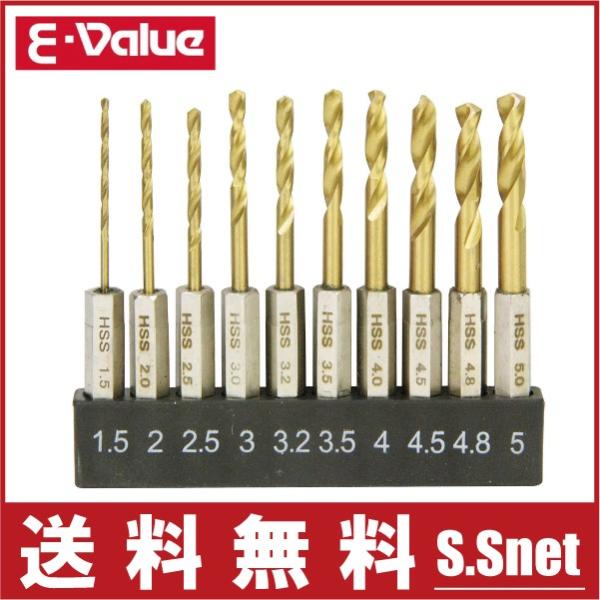 E-Value チタン鉄工ドリルS ESTDT-10HEX 6.35mm六角軸/ショート 電動 充電...