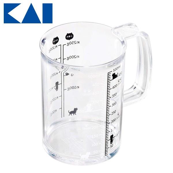 貝印 計量カップ 猫 黒猫 白猫 500ml かわいい