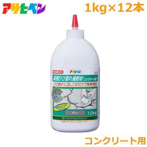 アサヒペン コンクリート用 床用 ひび割れ 補修材 12kg モルタル 修正剤 屋内外 ガレージ 段差 穴補修 駐車場 床工事｜ssnet