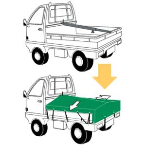 軽トラ 荷台シートフレーム 軽量アルミ製 軽ト...の詳細画像1