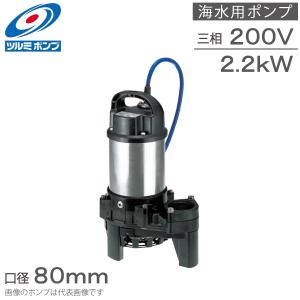 ツルミ 海水用水中ポンプ 200V 海水用ポンプ 排水ポンプ 80TM22.2 2.2kw 80mm 循環ポンプ 海水ポンプ 生簀用 海水取水用｜ssnet