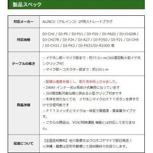 アルインコ用 イヤホンマイク DJ-PB20 ...の詳細画像3