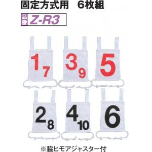 ゲートボール 用品 ニチヨー NICHIYO リレーション用ゼッケン 3人制 固定方式用 6枚組 Z-R3｜sso-jpstore