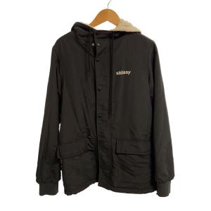 STUSSY◆フリースジャケット/S/ナイロン/BLK/リバーシブル