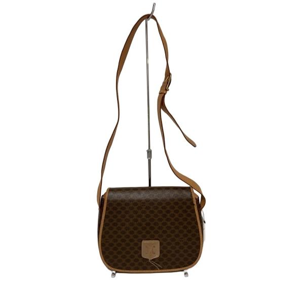 CELINE◆CELINE セリーヌ ショルダーバッグ/レザー/BRW/マカダム柄