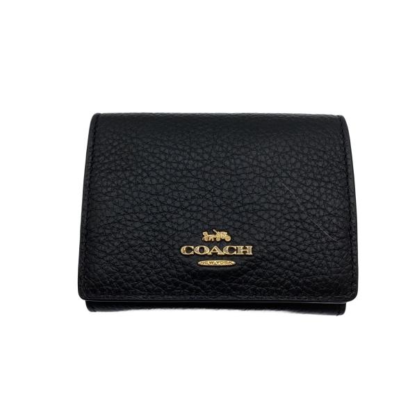 COACH◆3つ折り財布/PVC/BLK/レディース//