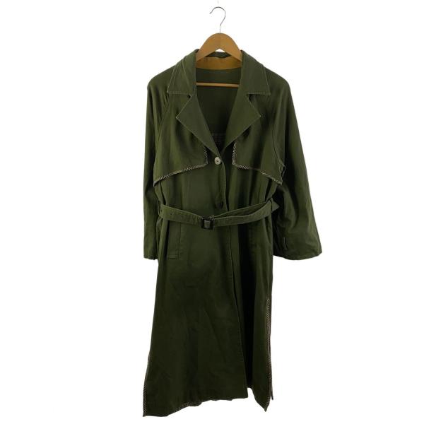 AMERI◆REVERSIBLE TRENCH COAT/トレンチコート/FREE/コットン/GRN...