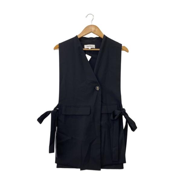 ENFOLD◆25AW CACHE-COEUR OPEN VEST/38/ポリエステル/BLK/30...