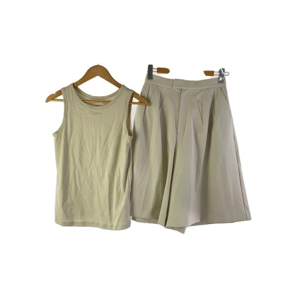 AMERI◆OTONA HALF PANTS WITH TANK SETUP/M/コットン/WHT/...