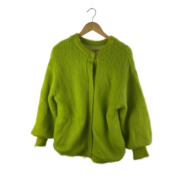 AMERI◆カーディガン(厚手)/FREE/ナイロン/GRN/無地/01220131030