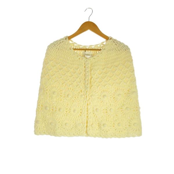 AMERI◆ポンチョ/FREE/アクリル/WHT/無地/01320180520