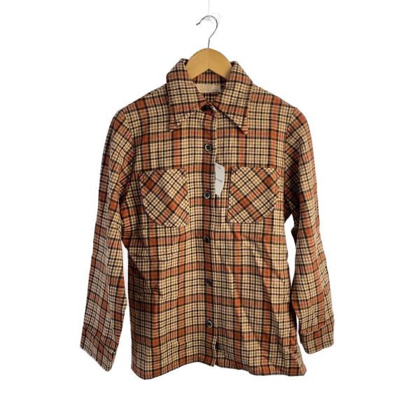 PENDLETON◆長袖シャツ/16/ウール/BRW/チェック