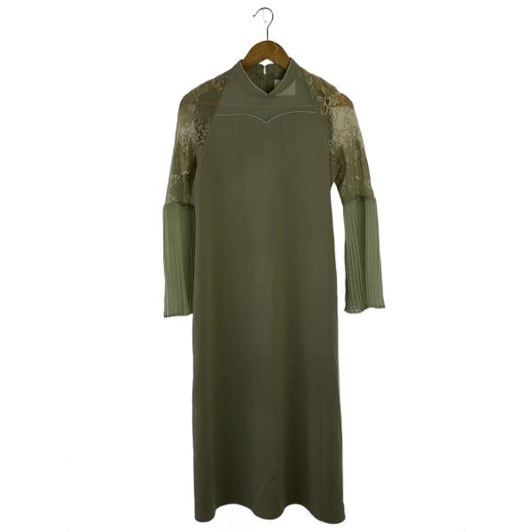 AMERI◆長袖ワンピース/S/ポリエステル/KHK/01120540540/ピンインレースドレス