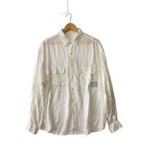 Porter Classic◆長袖シャツ/L/キュプラ/WHT/roll up shirt/襟シミ有//