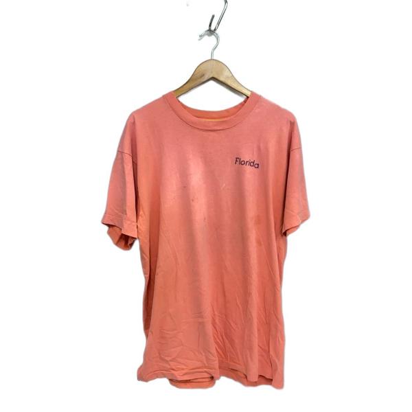 FRUIT OF THE LOOM◆90s/USA製/Tシャツ/XL/コットン/PNK/FLORID...