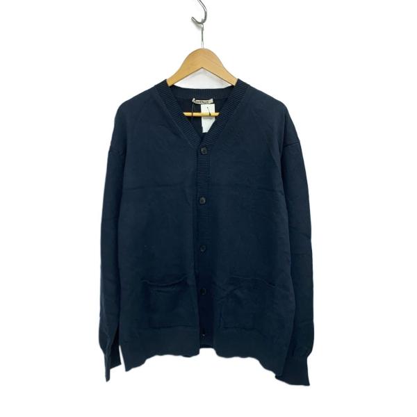 AURALEE◆24SS/WRINKLED DRY COTTON KNIT CARDIGAN/5/A...