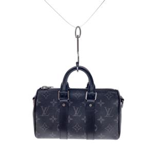 LOUIS VUITTON◆キーポルXS_モノグラム・エクリプス/レザー/BLK/M45947