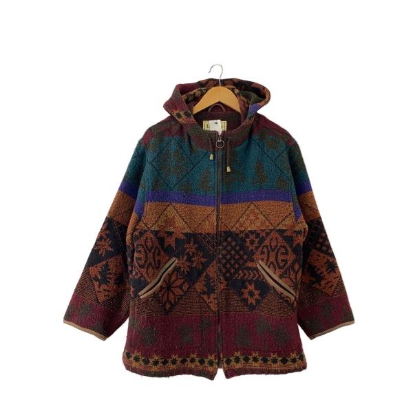 L.L.Bean◆80s/ブランケット/ジャケット/M/ウール/マルチカラー/総柄