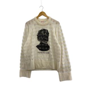 MASU◆22AW/REVERSE BEETHOVEN SWEATER/22AW/48/ウール/WHT/MVFW-KN0122//